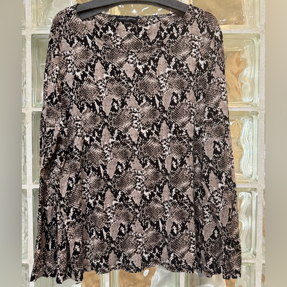 Mario Serrani Brown and Cream Blouse